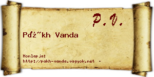Pákh Vanda névjegykártya